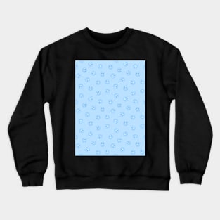 Smiley Face Pattern, Blue Crewneck Sweatshirt